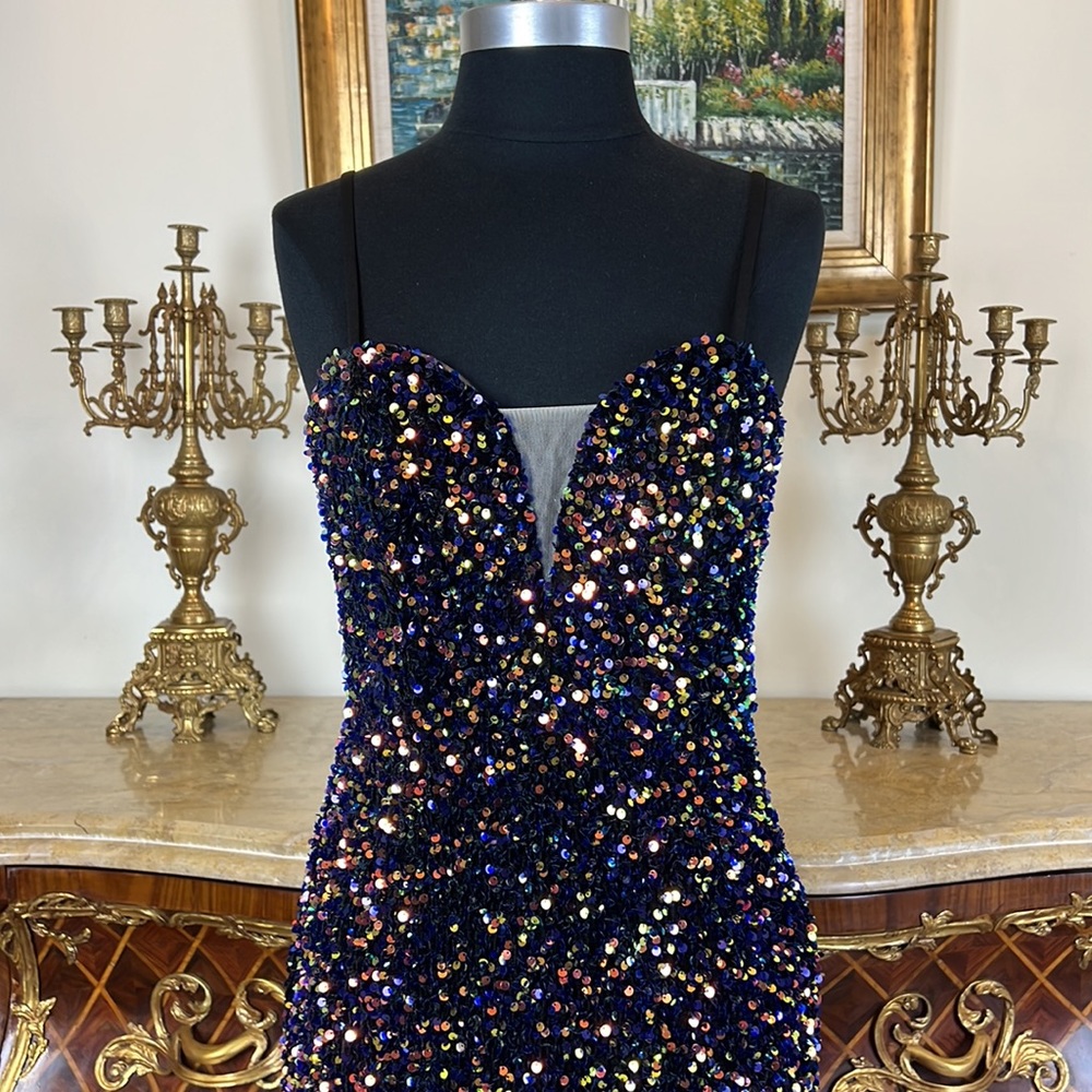 Women,formal all over sequins Glimmering sparkling special Occasion prom dress - Picture 3 of 5